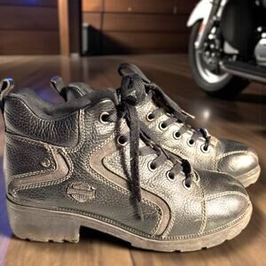 Women's Size 11 HARLEY-DAVIDSON Tyler Black Leather Chukka Motorcycle Boots EUC